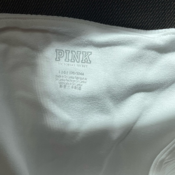 Victoria's Secret PINK  white ribbes stretch Pink romper dress size L - Picture 5 of 9